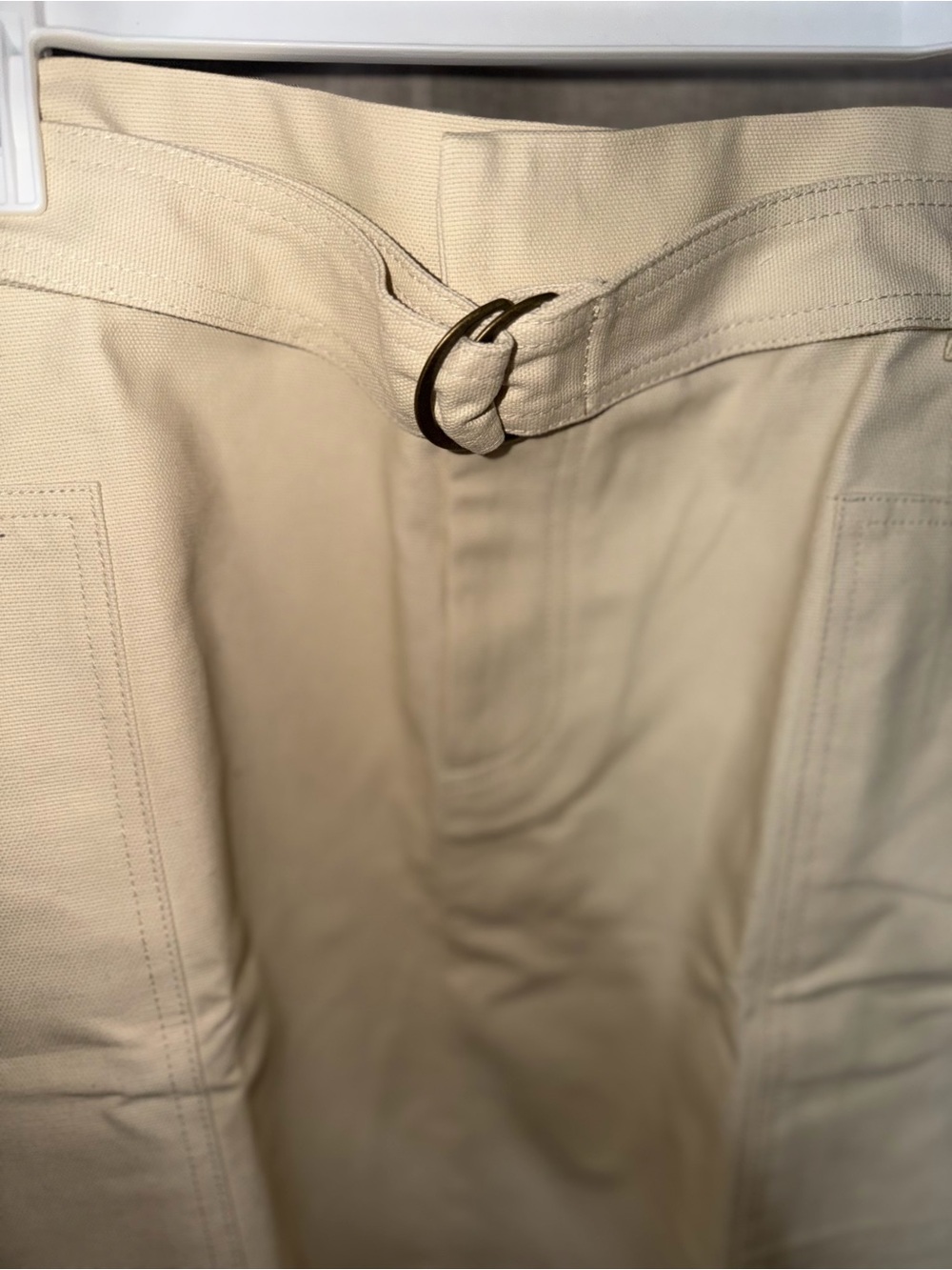 Woolrich Mini Skirt with D-Ring Belt - Cream NWT